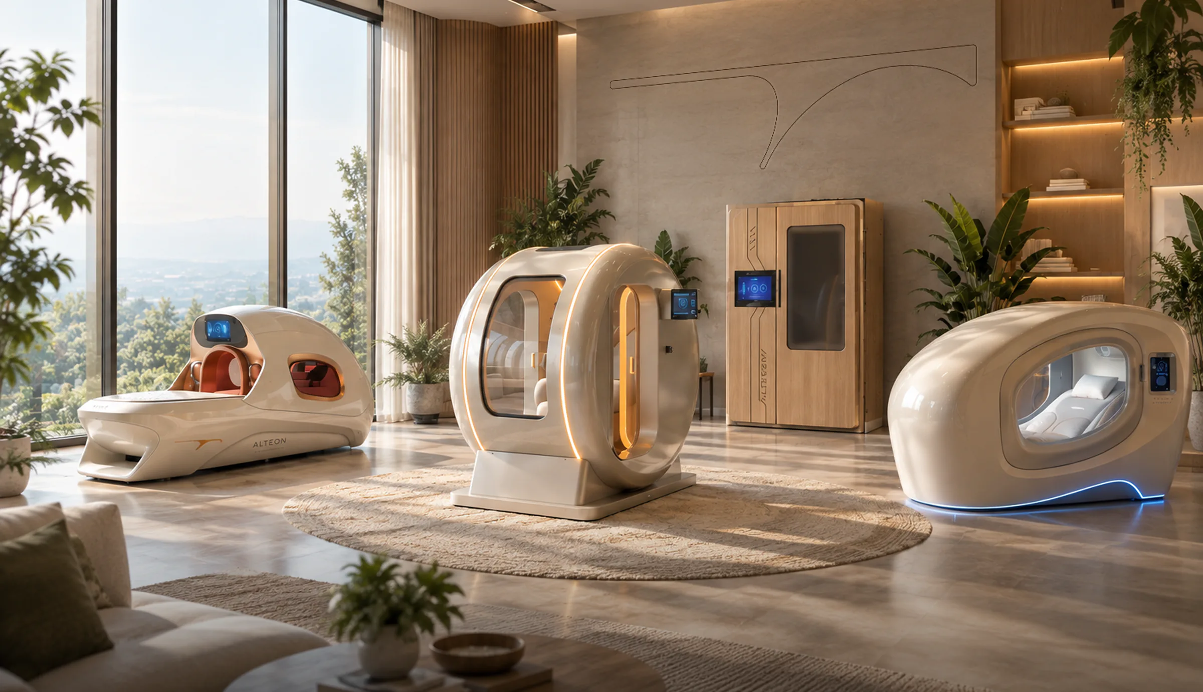 Four Alteon systems installed in a light-filled residential longevity suite.